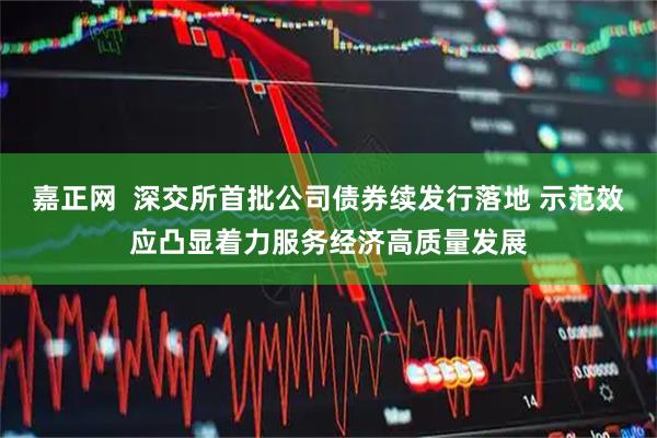 嘉正网  深交所首批公司债券续发行落地 示范效应凸显着力服务经济高质量发展